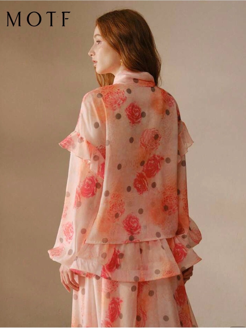 MOTF NWT Pink Floral Tie-Neck Blouse & Maxi Skirt Size L - Picture 3 of 5